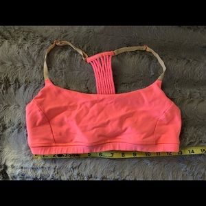Lululemon true self bra size 8 - grapefruit / orange color - woven racer back.